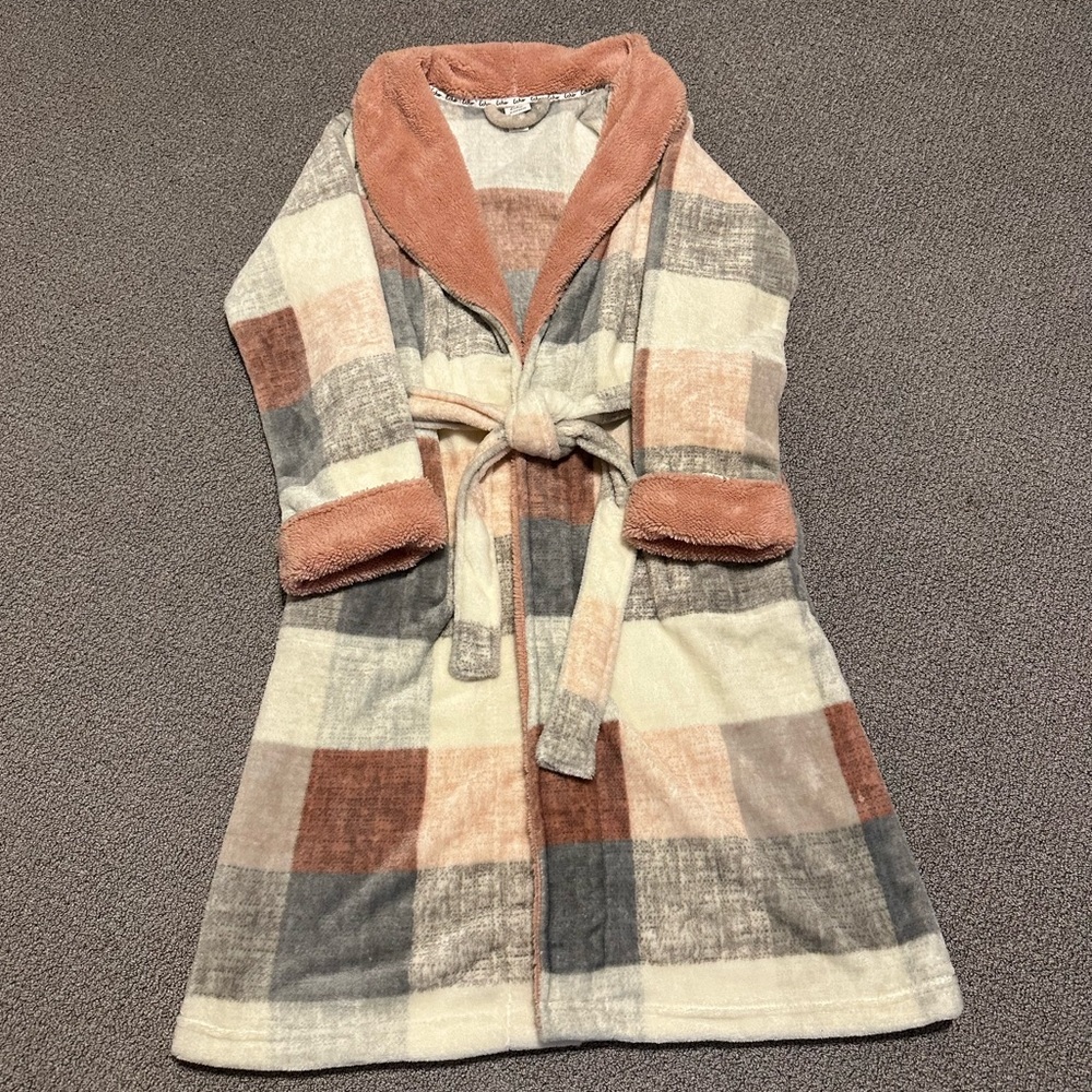 Echo Robe, Ladies S/M, Block Pattern Ivory, Grey, Rose, Pink